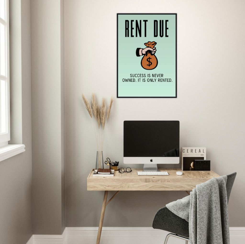 "Rent Due" Framed Poster